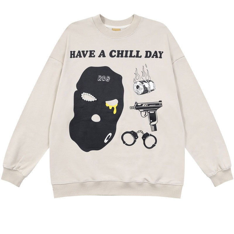 "Have A Nice Day" Unisex Men Women Streetwear Graphic Sweatshirt Daulet Apparel