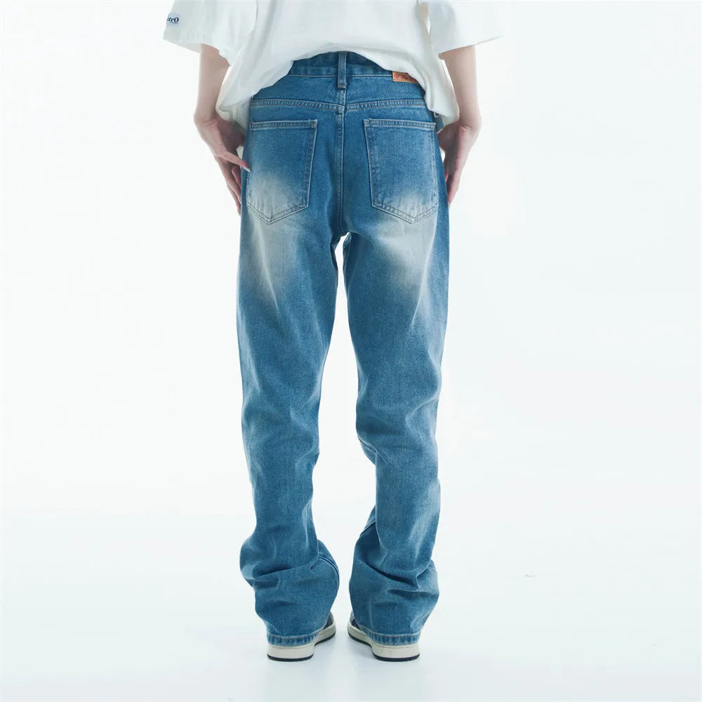 blue baggy jeans men letter printed straight denim pants fashion jeans male streetwear hip hop y2k loose trousers denim street jeans