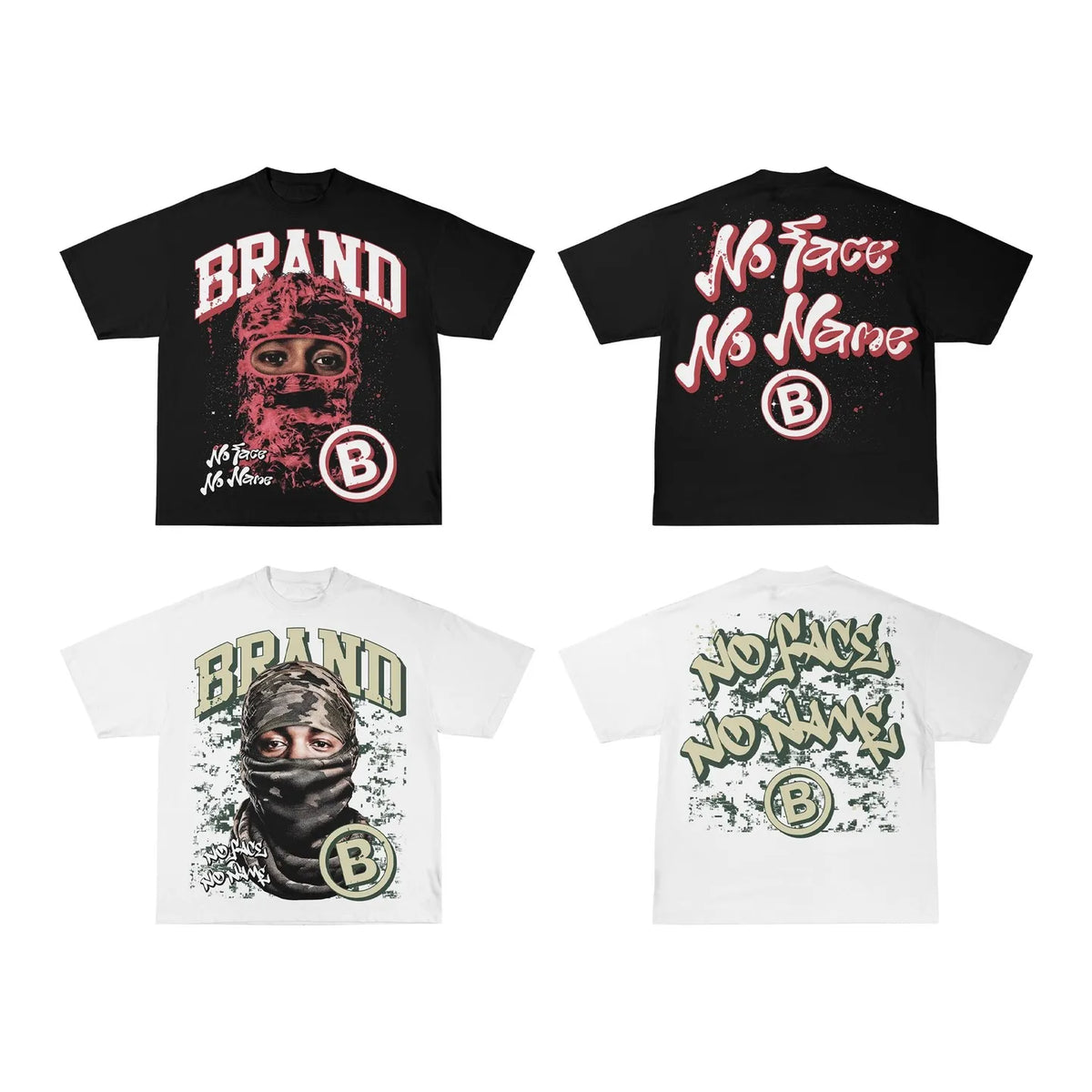 Harajuku no face no name graphic t shirts vintage oversized t shirt gothic pro choice streetwear y2k tops goth men clothing Street King Limited