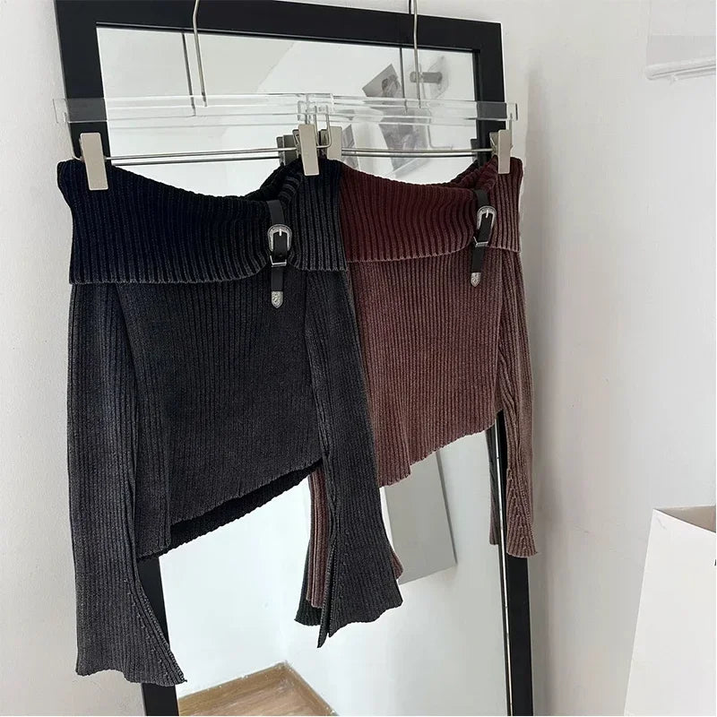 Woman Sweater Y2k Fashion Retro Gradient Swoosh Sexy Hottie Netflix Tops Women Slim Peplum Design Knit Sweater Tops Goth Jumper Street King Limited