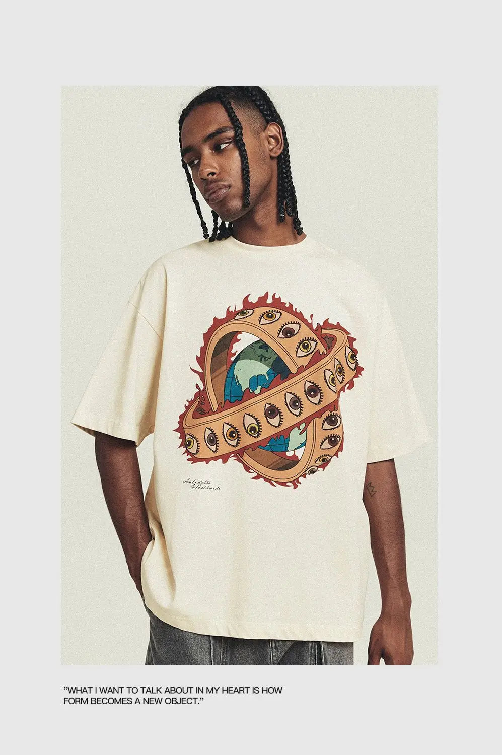 New heavyweight pure cotton niche design short-sleeved T-shirt men's summer fashion brand American loose couple tops y2k top emo Street King Limited