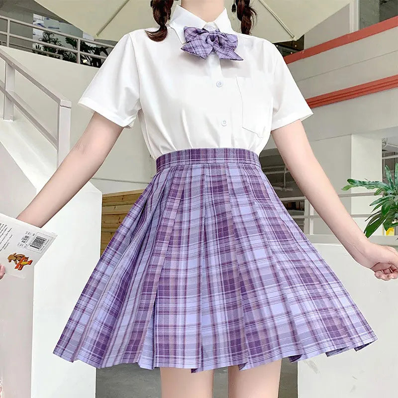 Jk Uniforms Gyaru School Uniform for Girl Student Pleated Skirt Uniform Set Women Short Sleeve Bow Tie Seifuku Japanese Style Street King Limited
