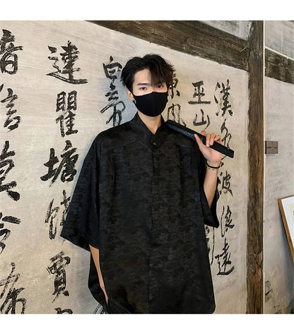 Streetwear New Chinese Style Hawaiian Flower Shirts For Men Short Sleeve T Shirts New Chinese Style Hawaiian Flower Shirts For Men Short Sleeve T Shirts 2024 Summer 3D Graphic Shirt Y2K Streetwear Mens Blouse Fashion Sweater Jacket With Graphic Design For Men