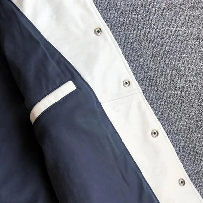 Leather Jacket Men Motorcycle Luxury Designer Embroidery Short Biker Baseball Jackets Y2k Streetwear Winter Bomber Coat White Street King Limited