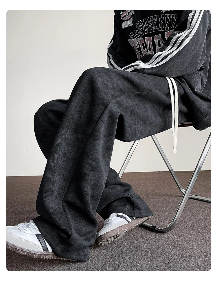 harajuku streetwear tie dye casual pants men women wide leg straight mopping trousers oversize korean fashion drawstring pants unique default style 1310