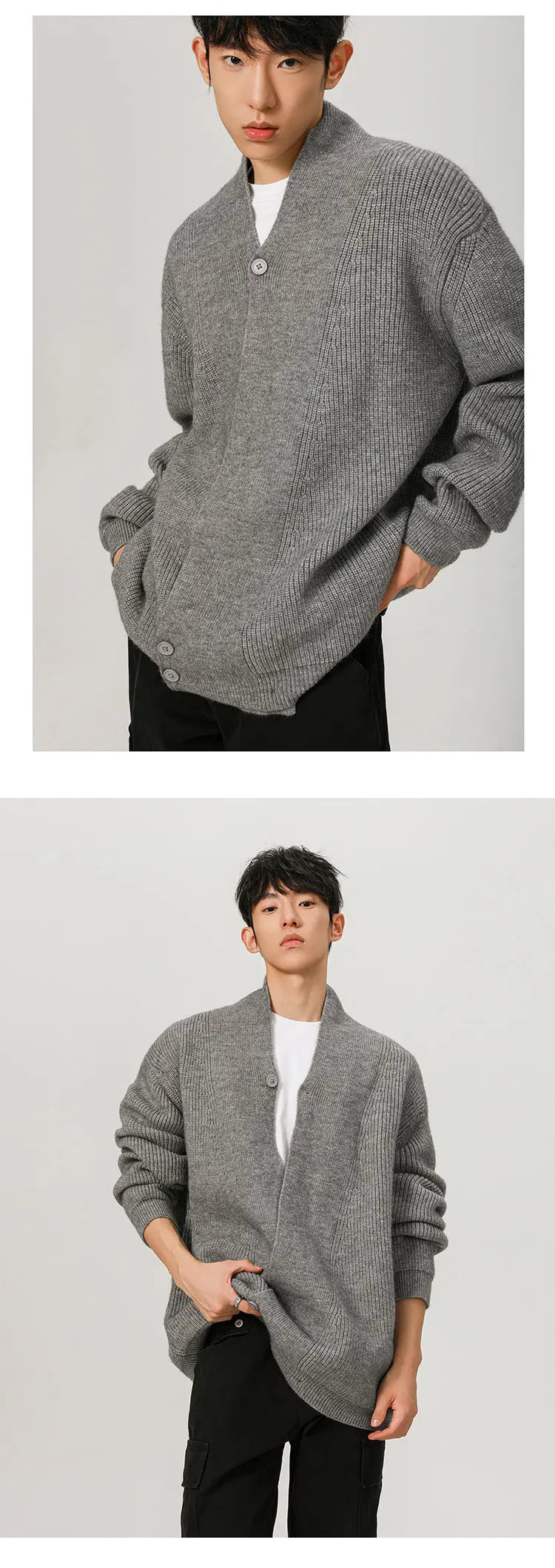 Cardigan Robe Sweater Men Loose Casual Retro Fashion Knitted Cardigan Cloak Coat Streetwear Knitwear Sweater Jacket Street King Limited