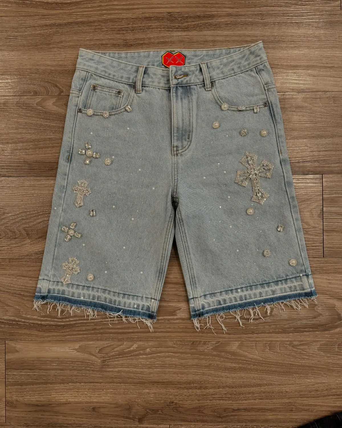 hrajuku gothic cross diamond embroidery sweatpants print shorts and pants men pattern casual hip hop wide leg y2k pants urban active pants