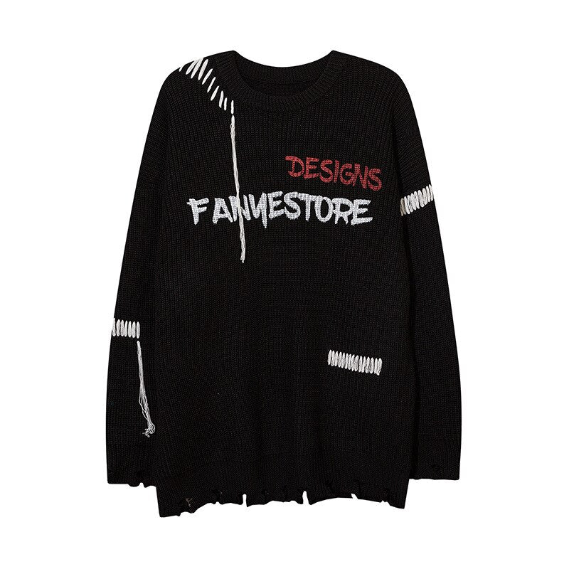 "Flame Stone" Unisex Men Women Streetwear Graphic Sweater Daulet Apparel