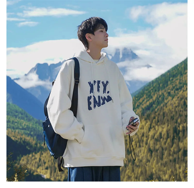 New Goth Oversized Pullover Hoodies For Men Letter Print Hooded Sweatshirts Hip Hop Aesthetic Harajuku Y2K Streetwear Hoodie Street King Limited
