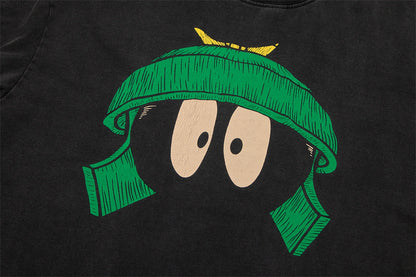 VINTGAE TALK Retro Tops Anime Printing High-Street Cotton Quality T-Shirt Street King Limited