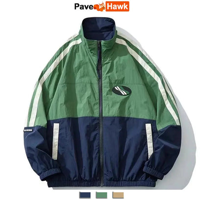 spring korean varsity jacket men women patchwork college coat 2023 color block sport jackets loose windbreaker stand collar urban fashion pants