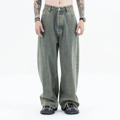 Autumn and winter new mud-dyed jeans Street King Limited