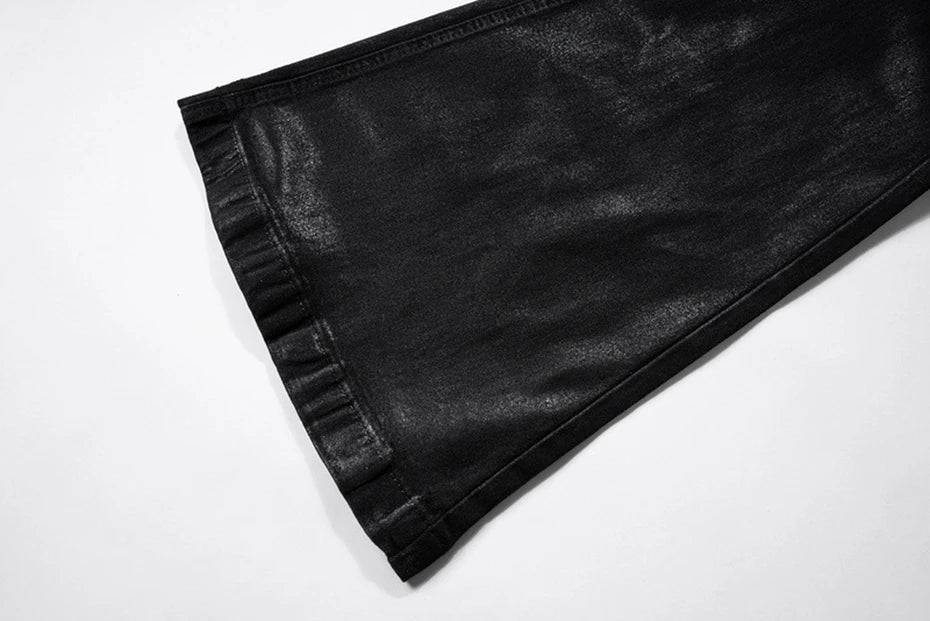 hi street flared jeans men broken patchwork denim pants streetwear harajuku luxury designer black jeans trousers male unique jeans style 472