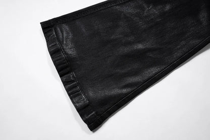 hi street flared jeans men broken patchwork denim pants streetwear harajuku luxury designer black jeans trousers male unique jeans style 472