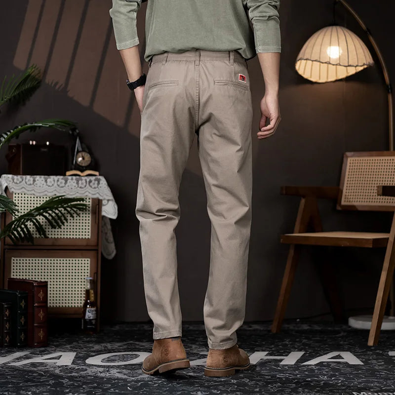 men business casual fashion pure cotton commute pants japanese streetwear amikaji fashion straight cargo pant trouser multi-pocket cargos