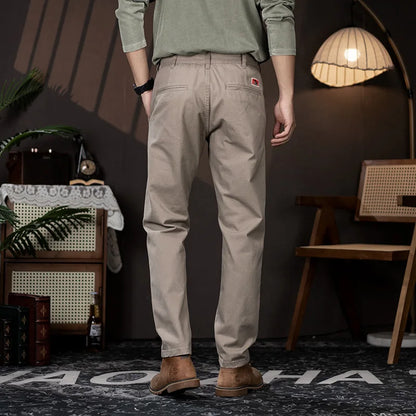 men business casual fashion pure cotton commute pants japanese streetwear amikaji fashion straight cargo pant trouser multi-pocket cargos