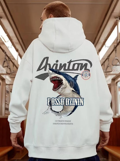 Y2k Streetwear Anime Shark Printed Hoodies For Men Autumn Oversized Baggy Pullovers Sweatshirts Hip Hop Fashion Fleece Hoodie Street King Limited