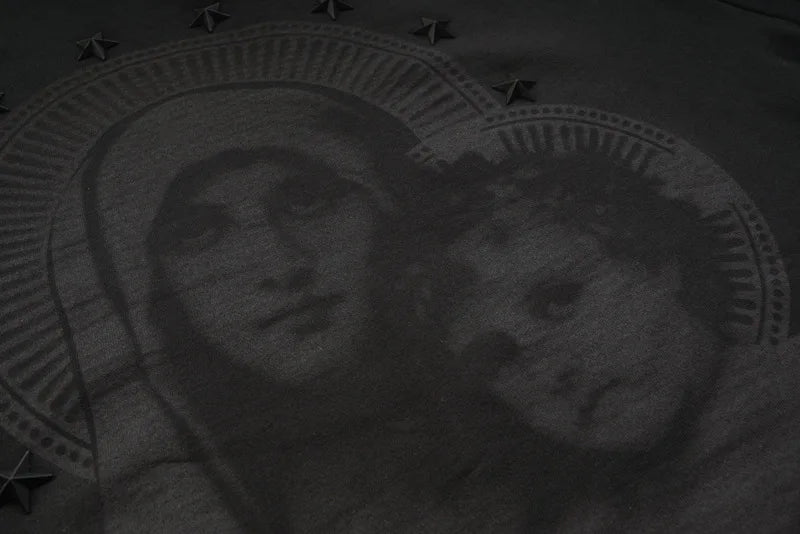 New 2022 Novelty Men Stereo Star Virgin Mary Halo Hoodies Hoody hooded Sweatshirts velvet Cotton Drake Thicken Fleece #E36 Street King Limited