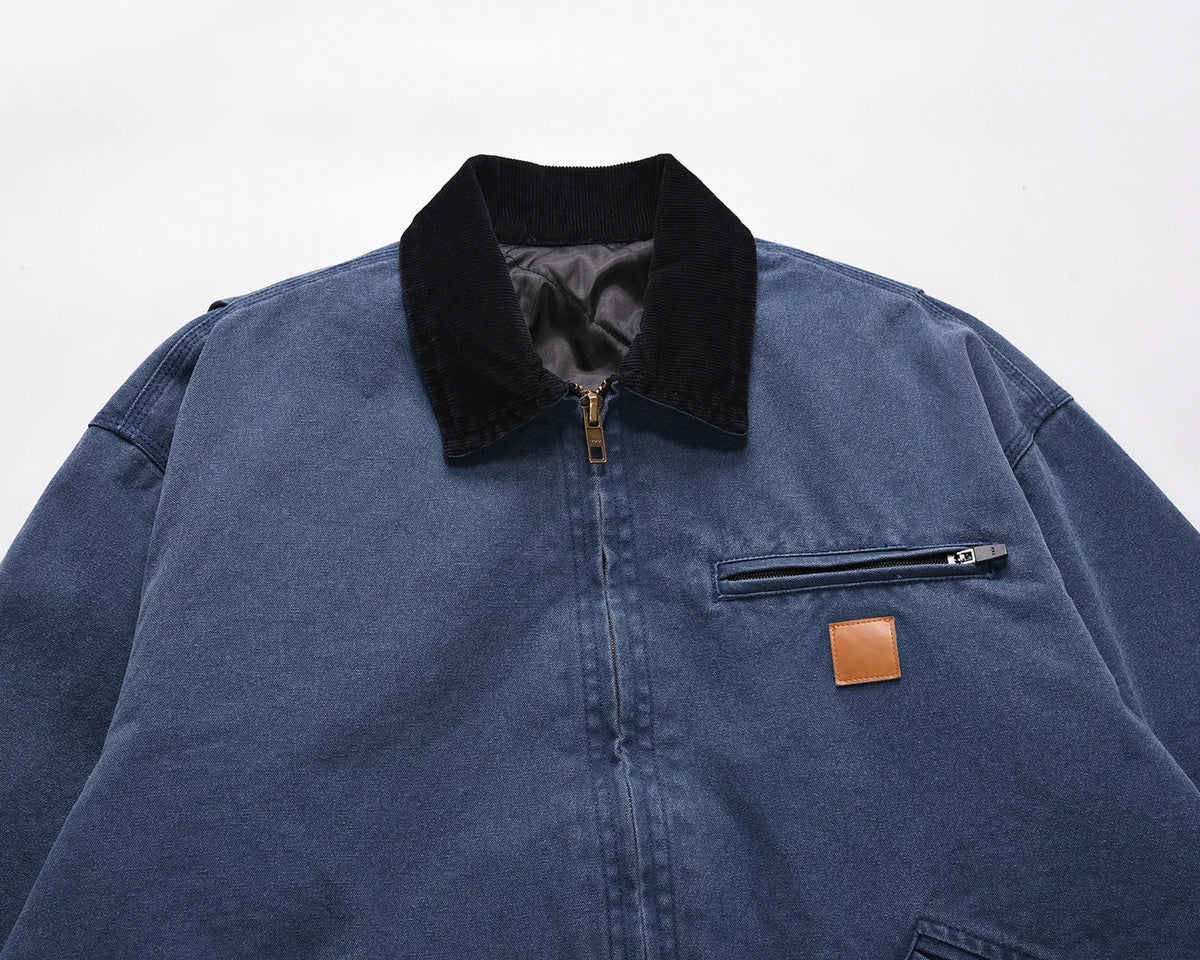 casual loose cargo jacket mens lapel spliced long sleeve retro autumn winter outerwear men unique cargo style 199