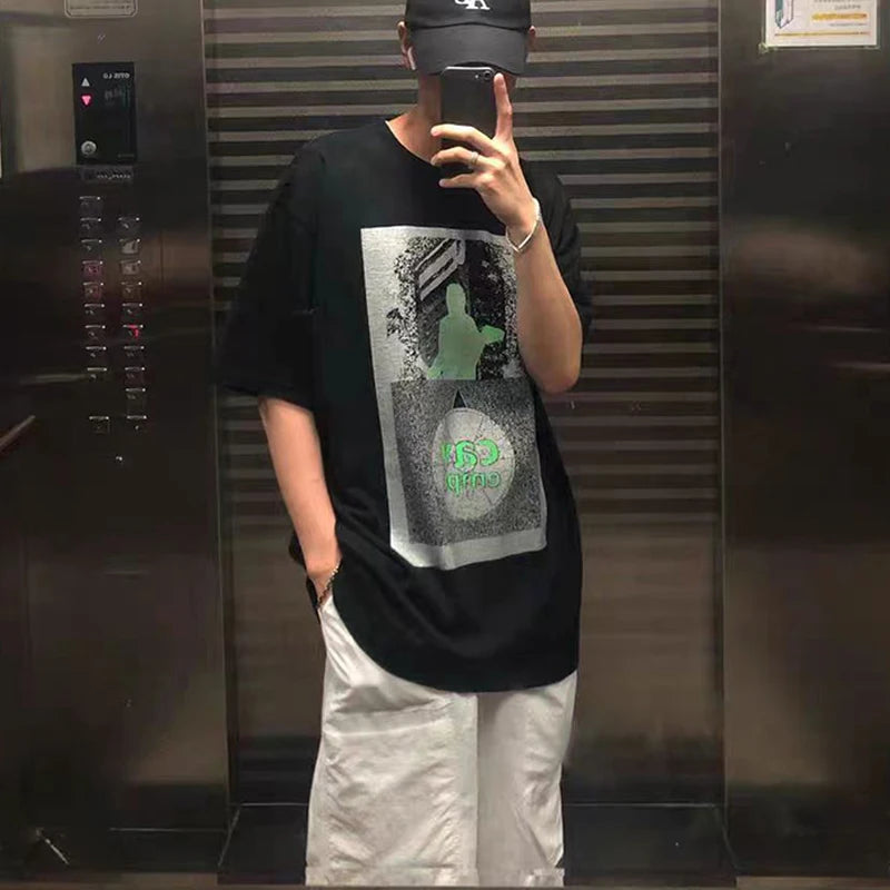 High Quality CAVEMPT Tops Tee Phantom Letter Printing Classic All-match Men Woman Loose O-Neck Summer C.E T Shirt Street King Limited