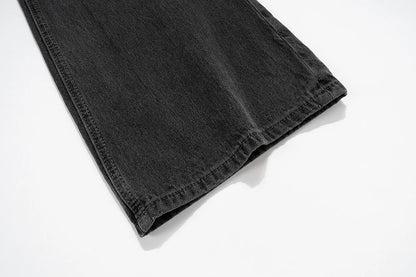 distressed micro rugged mud dyed boot cut jeans unisex straight y2k pantalones hombre casual washed denim pants oversized unique jeans style 1686