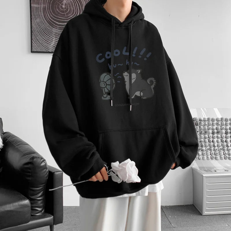 Cool Cartoon Cat Graphic Print Hoodies For Men Y2K Streetwear Clothes Hip Hop Fashion Hooded Sweatshirts Loose Pullover Hoody Street King Limited