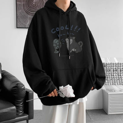 Cool Cartoon Cat Graphic Print Hoodies For Men Y2K Streetwear Clothes Hip Hop Fashion Hooded Sweatshirts Loose Pullover Hoody Street King Limited