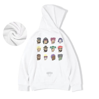 Funny Pixel Figure Graphic Hoodies For Men Autumn Y2K Streetwear Pullovers Hooded Sweatshirts Hombre Harajuku Hip Hop Hoody Street King Limited