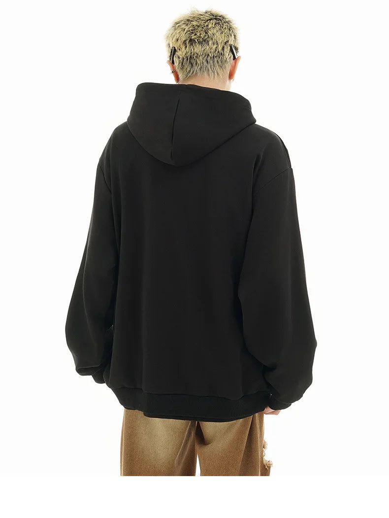 high street men structure line high collar hoodie jacket autumn winter rascal handsome versatile casual zipper coat unisex unique default style 5728