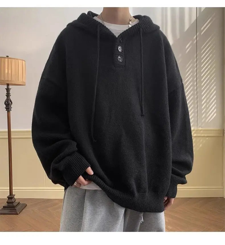American style trend personalized trend lazy style for men and women hooded sweater loose and casual knit top for couples y2k Street King Limited