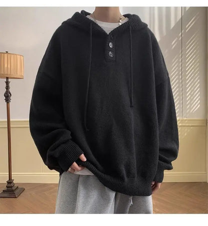 American style trend personalized trend lazy style for men and women hooded sweater loose and casual knit top for couples y2k Street King Limited