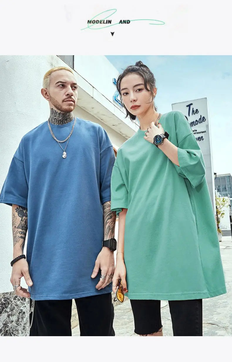 National trend short-sleeved men and women ins print graffiti loose tight couple wear summer trend five-point half-sleeved tops Street King Limited