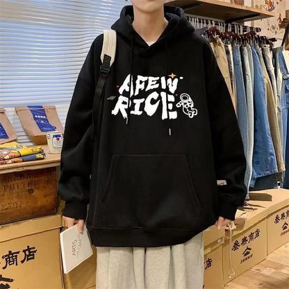New Cartoon Astronaut Printed Pullover Hoodies For Men Autumn Letter Streetwear Oversized Hooded Sweatshirts Y2K Hip Hop Hoody Street King Limited