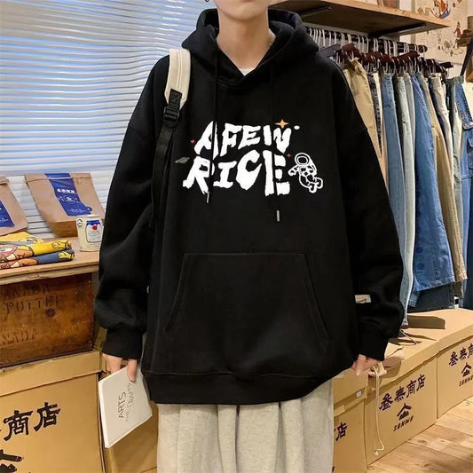 New Cartoon Astronaut Printed Pullover Hoodies For Men Autumn Letter Streetwear Oversized Hooded Sweatshirts Y2K Hip Hop Hoody Street King Limited