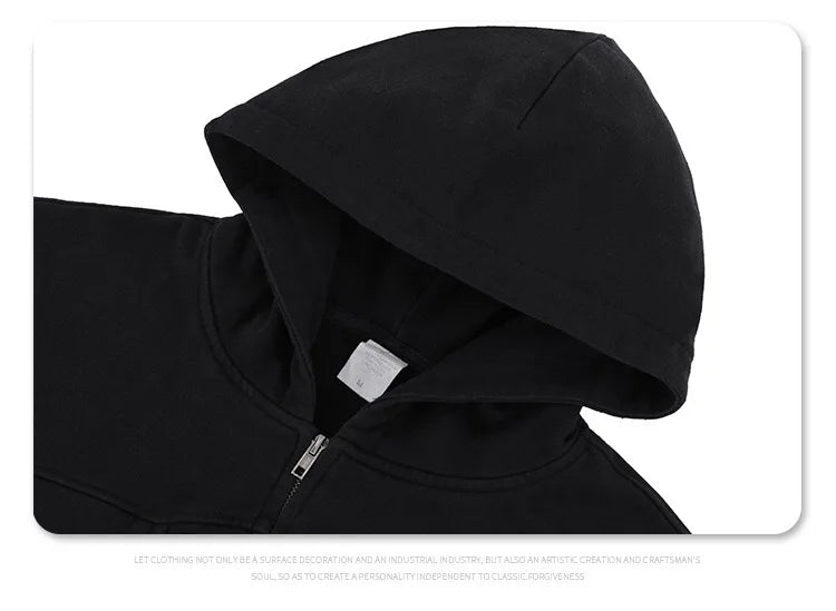 Double zipper hooded cardigan jacket Street King Limited