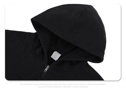 Double zipper hooded cardigan jacket Street King Limited