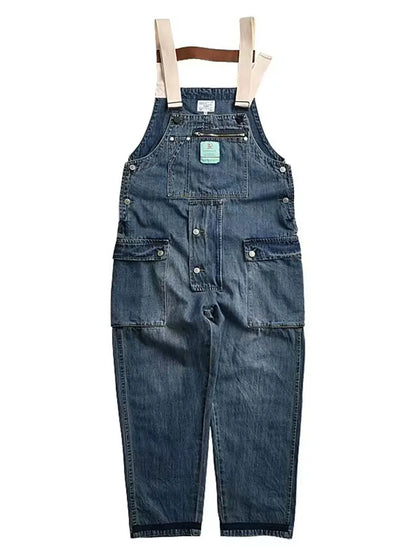 2023 men clothing chic denim overalls mens work cargo pants old school easy worker multi pocket bib jumpsuit denim pants unique cargo style 721