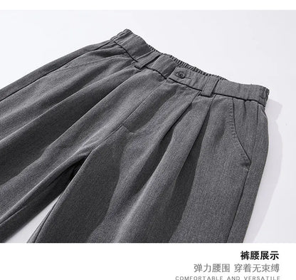 suit pant men korean streetwear fashion loose casual plus size straight suit pant office man commuter pants trousers unique default style 2107