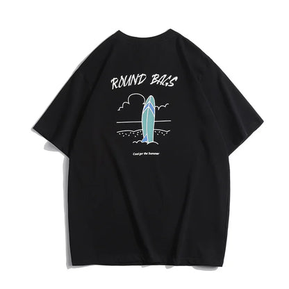 Japanese Vintage Spring New 320g Short-Sleeved T-Shirt Men's Casual Printed Half-Sleeved Bottoming Top Street King Limited