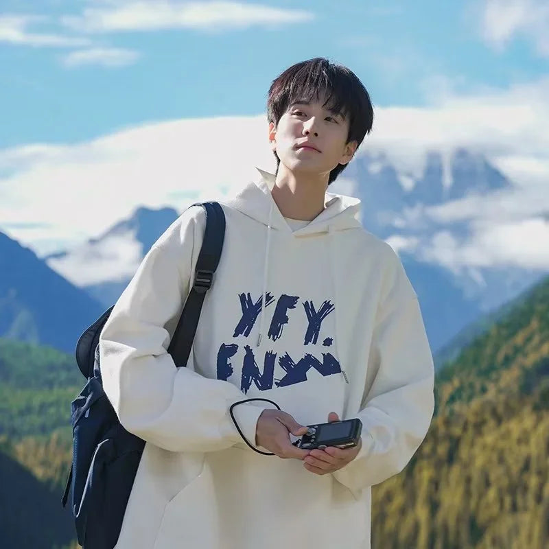 New Goth Oversized Pullover Hoodies For Men Letter Print Hooded Sweatshirts Hip Hop Aesthetic Harajuku Y2K Streetwear Hoodie Street King Limited