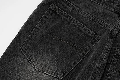 distressed micro rugged mud dyed boot cut jeans unisex straight y2k pantalones hombre casual washed denim pants oversized unique jeans style 1687