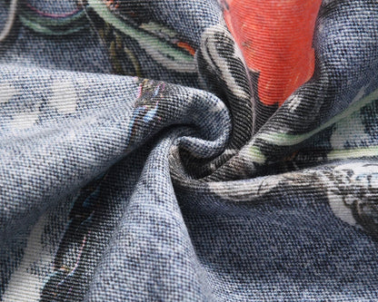 high street chain print frayed washed baggy jeans for men and women y2k casual loose denim trousers ropa hombre casual pants unique jeans style 412