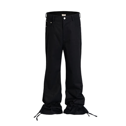 streetwear solid color pockets baggy cargo pants mens straight loose casual boot cut ropa hombre oversized flare trousers military streetwear pants