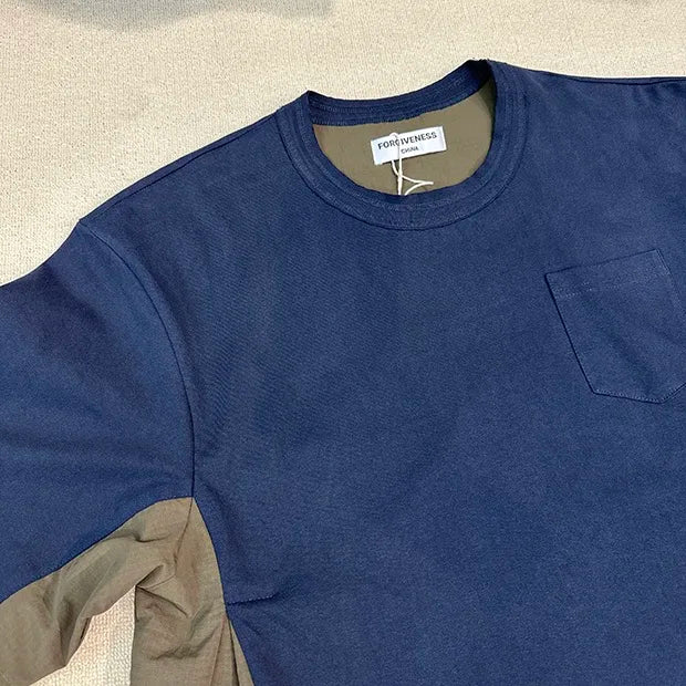 Side stitching color bump hem drawstring plus two layers of short-sleeved shirt profile Street King Limited