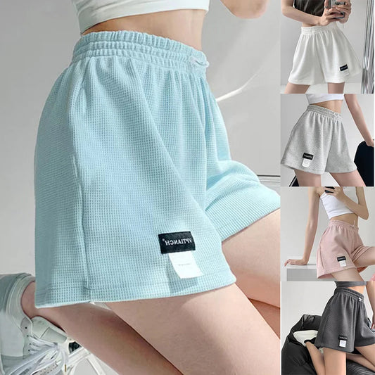 Women's Shorts 2023 Summer High Waisted Sports Shorts Loose Bottoms Female Casual Elastic Waist Hot Pants Solid Color Homewear Street King Limited