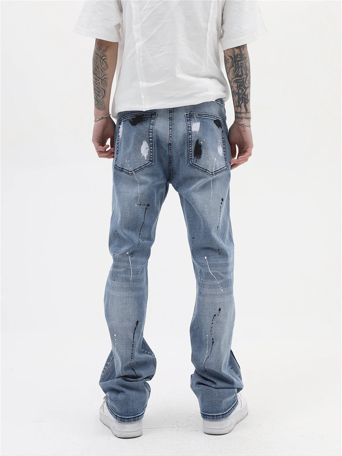 mens vintage jeans 2023 new ripped holes straight denim pants streetwear hip hop harajuku jeans trousers unique jeans style 3800