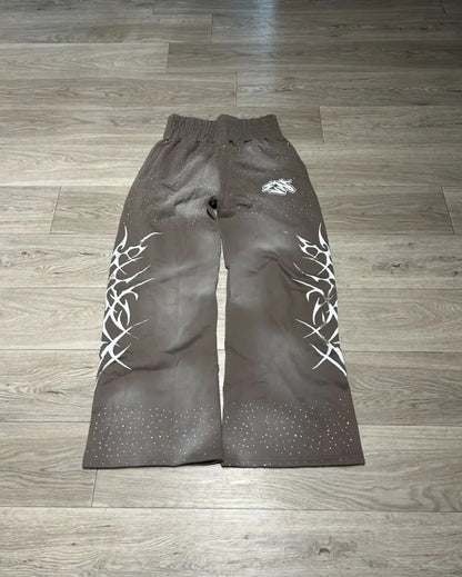 y2k american high street brand fashion loose floor length pants men harajuku retro gothic punk printed oversized trousers women unique default style 3647