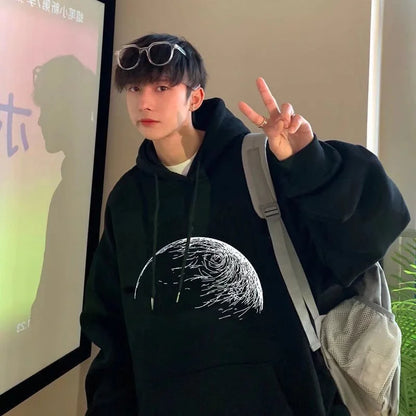 Goth Fashion Graphic Printed Hoodies Men's Autumn Hip Hop Fashion Oversized Hooded Sweatshirts New Y2K Streetwear Clothes Street King Limited