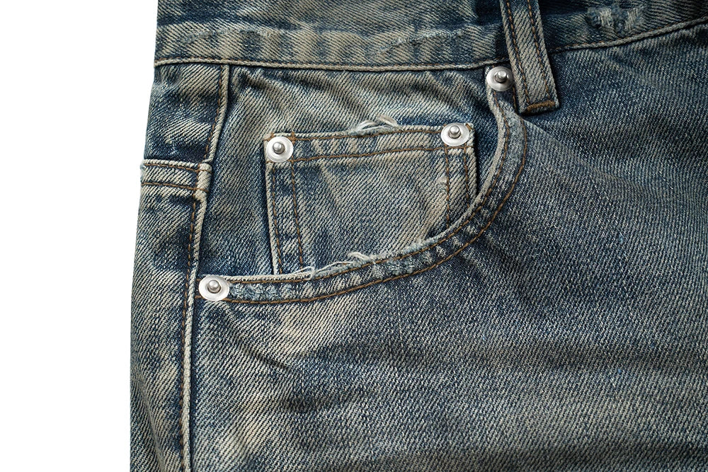 Harajuku Streetwear Washed Dirty Baggy Blue Jeans for Men and Women Straight Vintage Casual Denim Trousers Ropa Hombre Cargos Street King Limited