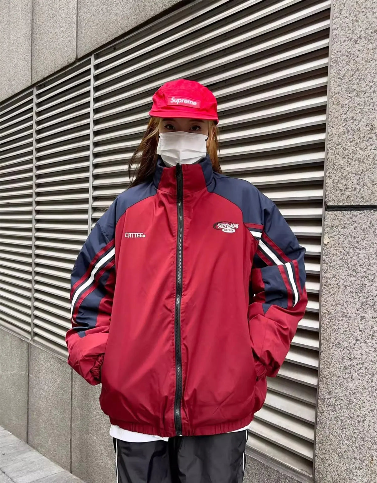 Winter Double Sided Parkas Women Men Thick Warm Patchwork Cotton Padded Coat High Street Loose College Stand Collar Outwear New Street King Limited